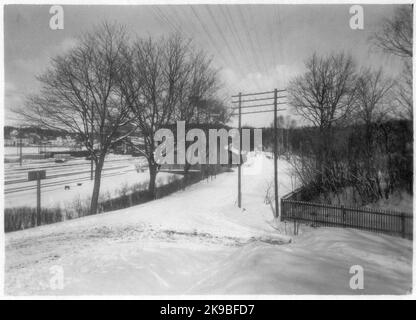 View of Boxholm station in the 1920s. Stock Photo