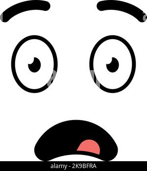 Premium Vector  Scared emotion doodle astonished face comic