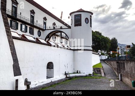 FUNCHAL, PORTUGAL - AUGUST 25, 2021: It is a buried former moat at the walls and towers of the San Lorenzo fortress. Stock Photo