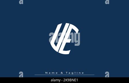 Alphabet letters Initials Monogram logo UE , EU Stock Vector