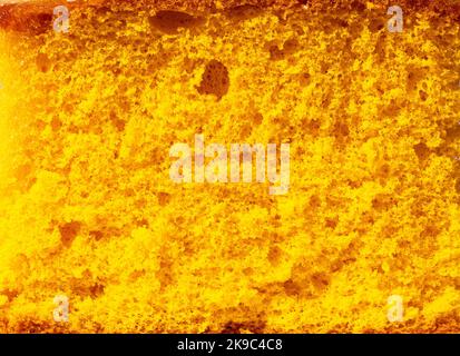 Texture of typical sponge Portuguese cake. Stock Photo