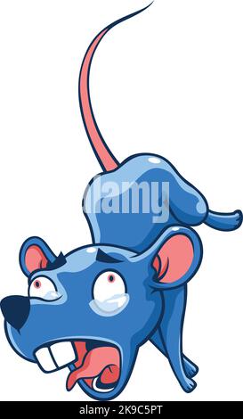 The Mouse is Scared when Falling from a Height Stock Vector