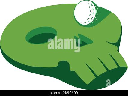 Golf logo with Golf Course in the shape of a skull Stock Vector