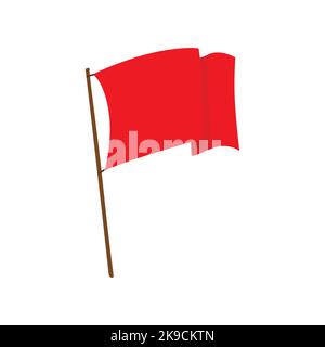 flag red icon sign vector isolated on white background Illustration Stock Vector