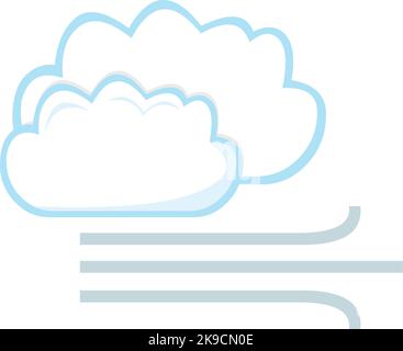 Vector illustration of clouds cartoon windy Stock Vector