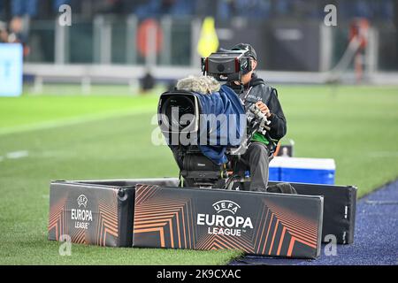 Olimpico Stadium, Roma, Italy. 27th Oct, 2022. Uefa Europa League 2022 2023 football Match, Lazio versus Midtjylland; cameraman Credit: Action Plus Sports/Alamy Live News Stock Photo