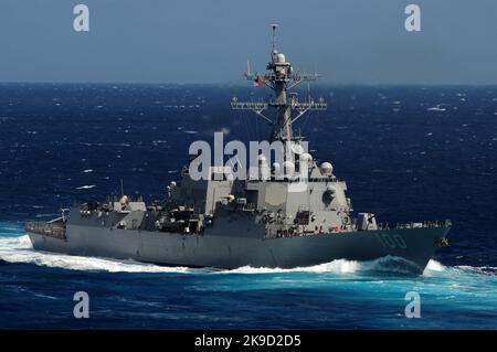 The guided-missile destroyer USS Kidd fires its Mark 45 5-inch gun ...