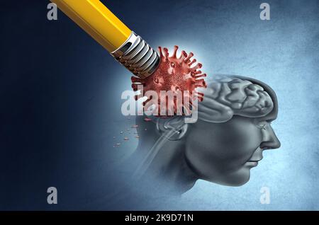 Infected human brain, illustration Stock Photo - Alamy