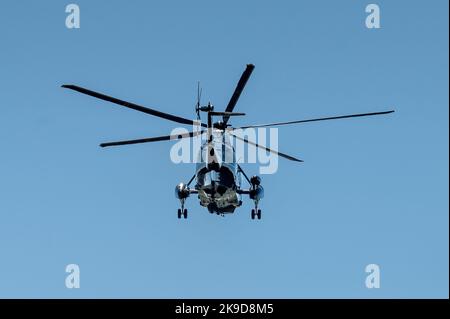 Washington DC, USA. 27th Oct, 2022. The President flying on Marine One after leaving the White House to start his trip to Syracuse, New York. Credit: SOPA Images Limited/Alamy Live News Stock Photo