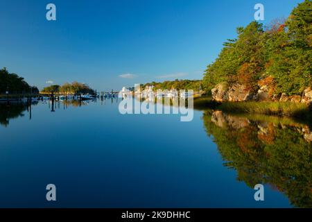 Farm River estuary, Farm River State Park, Connecticut Stock Photo