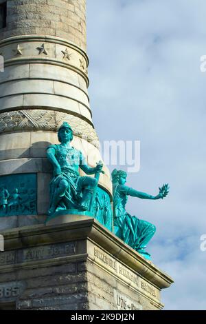 Soldiers & Sailors Monument, East Rock Park, New Haven, Connecticut Stock Photo