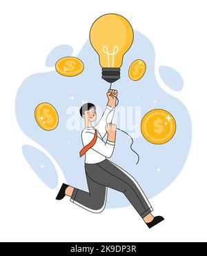 Man with innovations Stock Vector