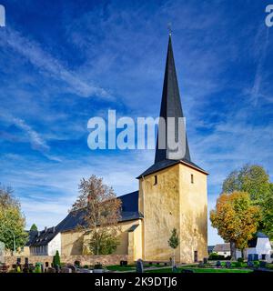 Catholic parish church Sankt Stephani Auffindung in the eifel village Buervenich in germany Stock Photo