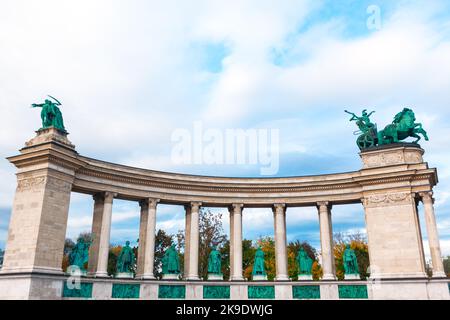 Heroes Square Monument in Budapest Hungary Stock Photo