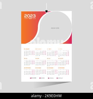 2023 wall vector calendar design Stock Vector