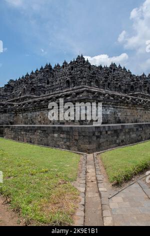 Corner of historical buddhist monument Borobudur, Java Stock Photo - Alamy