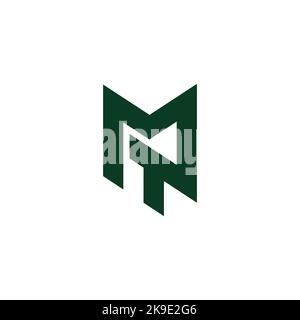 letter mt simple linked line logo vector Stock Vector