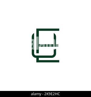 letter eu simple geometric line logo vector Stock Vector