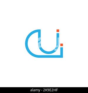 letter ui colorful dots logo vector Stock Vector