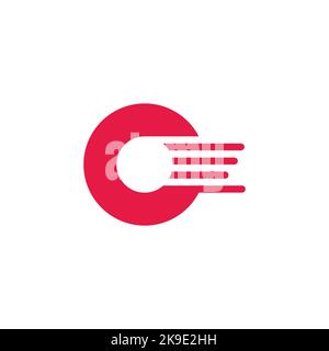 letter c o motion fast run logo vector Stock Vector