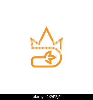 letter d king golden crown logo vector Stock Vector