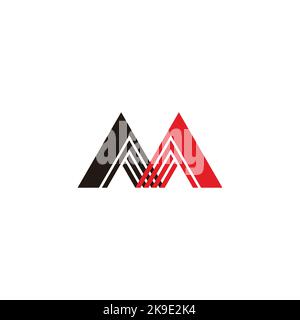 letter am stripes triangles colorful logo vector Stock Vector