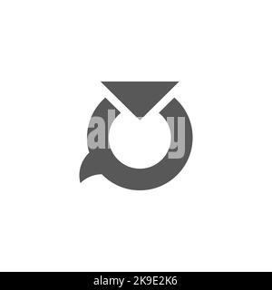 letter u triangle bubble talk logo vector Stock Vector