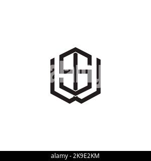 letter ws linked geometric line simple logo vector Stock Vector
