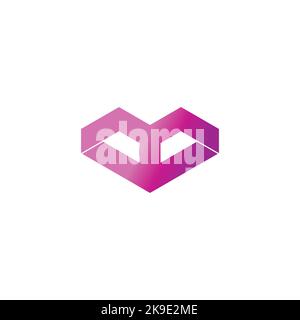 simple geometric purple diamond gradient logo vector Stock Vector