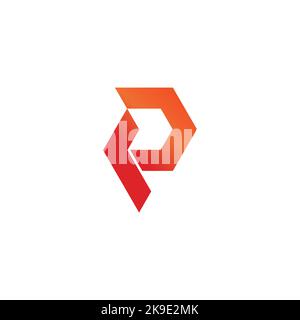 letter p motion gradient arrow hexagon logo vector Stock Vector