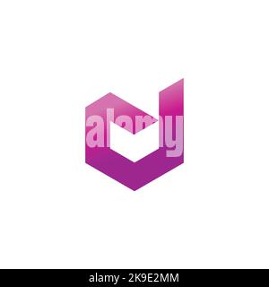letter dv purple gradient logo vector Stock Vector