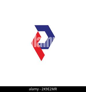 letter rp arrow colorful geometric logo vector Stock Vector