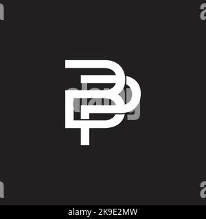 letter pb linked 3d flat geometric logo vector Stock Vector