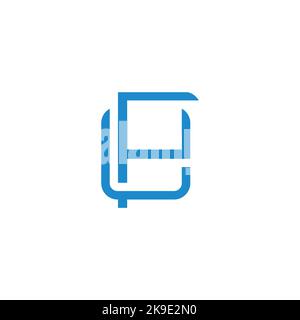 letter fu simple linked abstract logo vector Stock Vector