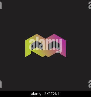 letter m home tile gradient geometric logo vector Stock Vector