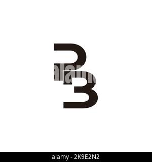 letter pb slice font simple fashion logo vector Stock Vector