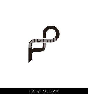 letter fp abstract infinity line logo vector Stock Vector