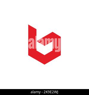 letter bv simple geometric logo vector Stock Vector