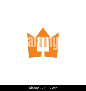 fork spoon food crown symbol vector Stock Vector