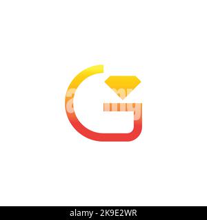 letter g gold diamond simple gradient logo vector Stock Vector
