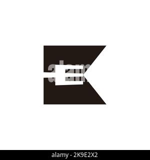 letter k fork food simple geometric logo vector Stock Vector