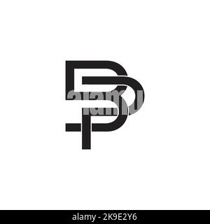 letter bp linked linear simple logo vector Stock Vector