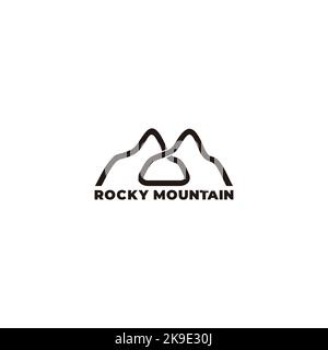 rocky mountain doodle line simple logo  vector Stock Vector