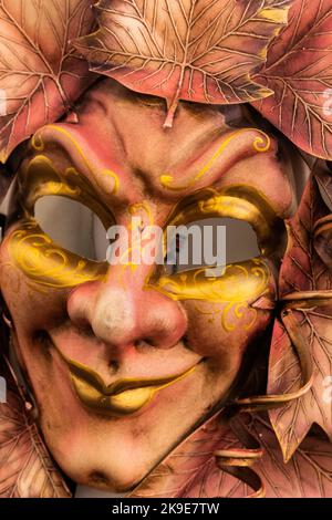 Gold and Brown Venice Carnival Mask Stock Photo