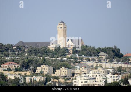 The Lutheran Church of the Ascension ( Augusta Victoria ) in East Jerusalem. Stock Photo