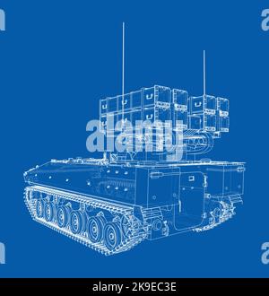 Military track missle system. Vector Stock Vector