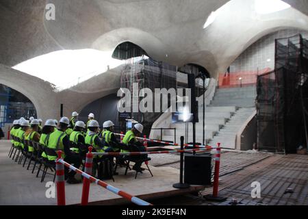 New York, USA. 27th Oct, 2022. Preview of the new addition to the New York Museum of Natural History. The expansion of the renowned New York Museum of Natural History is scheduled to open next year. Credit: Christina Horsten/dpa/Alamy Live News Stock Photo