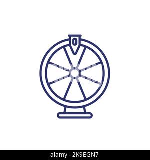 roulette, fortune wheel line icon Stock Vector