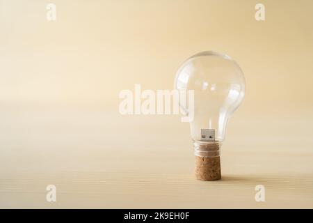 Usb stick in wine cork Stock Photo