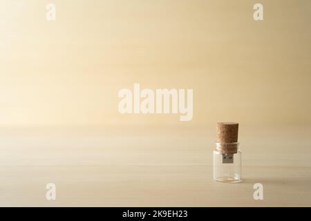 Usb stick in wine cork Stock Photo